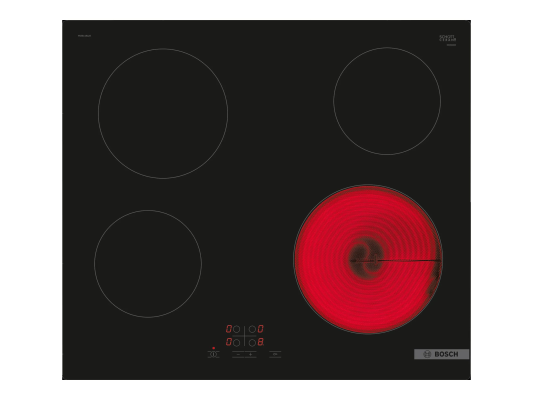Bosch | Hob | PKE611BA2E Series 4 | Vitroceramic | Number of burners / cooking zones 4 | Touch | Black