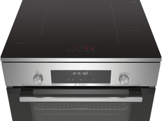 Bosch | Cooker | HLS79Y351U Series 6 | Hob type Induction | Oven type Electric | Stainless Steel | Width 60 cm | Grilling | LCD | Depth 60 cm | 63 L