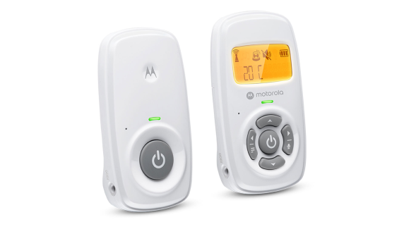 Motorola | Audio Baby Monitor | AM24 | 1.5” LCD black and white display with orange backlight; 1.5” LCD black and white display with orange backlight; Connect one baby unit to two parent units to monitor from different rooms; Rechargeable portable p