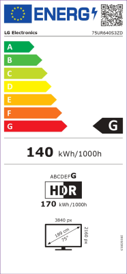 LG | 75UR640S3ZD | 75 " | Landscape | 16 / 7 | WebOS | 330 cd / m²
