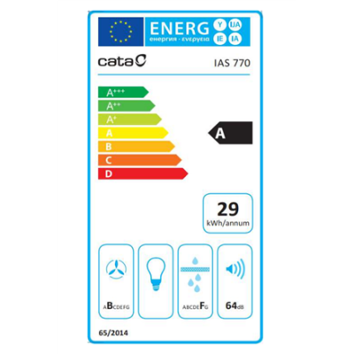 CATA | IAS 770 | Induction hob with built-in hood | Number of burners / cooking zones 4 | Touch | Timer | Black