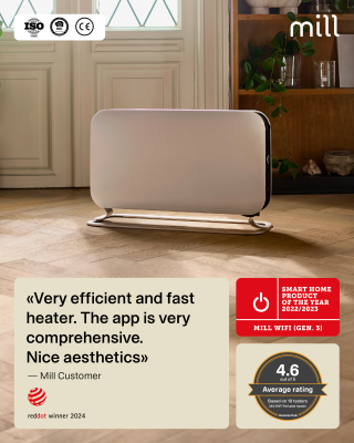 Mill | Portable Heater | CO1500MAXWIFI3 | Convection Heater | 1500 W | Suitable for rooms up to 14-18 m² | White | IPX4