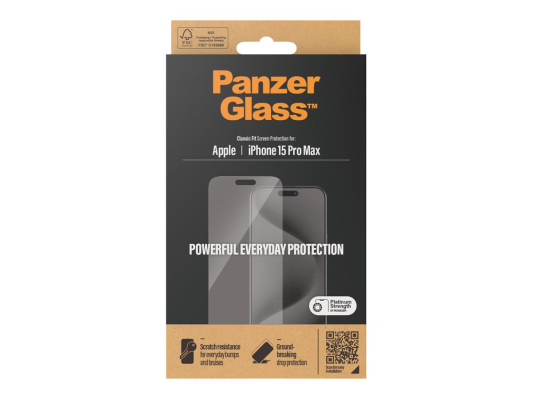 PanzerGlass | Screen protector | Apple | Phone 15 Pro Max | Glass | Transparent