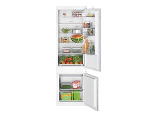 Bosch | Refrigerator | KIV87NSE0 | Energy efficiency class E | Built-in | Combi | Height 177.2 cm | Fridge net capacity 200 L | Freezer net capacity 70 L | 35 dB | White
