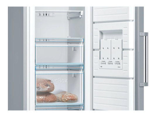 Bosch | Freezer | GSN36VLEP | Energy efficiency class E | Upright | Free standing | Height 186 cm | Total net capacity 242 L | No Frost system | Stainless Steel