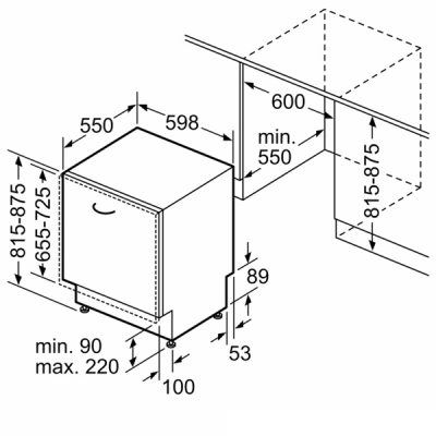 Dishwasher | SMV4HVX00E | Built-in | Width 59.8 cm | Number of place settings 14 | Number of programs 6 | Energy efficiency class D | Display | AquaStop function