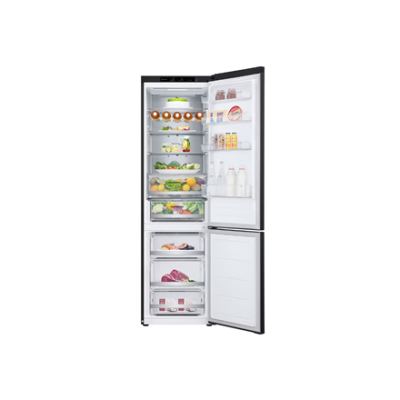 LG | Refrigerator | GBV5240CEP | Energy efficiency class C | Free standing | Combi | Height 203 cm | No Frost system | Fridge net capacity 277 L | Freezer net capacity 110 L | Display | 35 dB | Matte Black