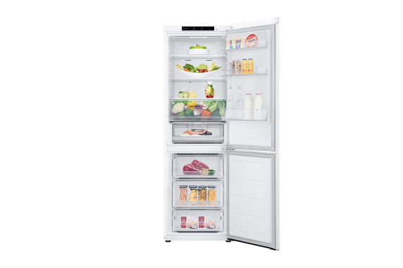LG | Refrigerator | GBV3100DSW | Energy efficiency class D | Free standing | Combi | Height 186 cm | Fridge net capacity 234 L | Freezer net capacity 110 L | Display | 35 dB | White