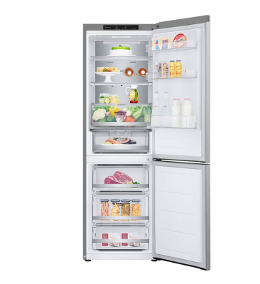 LG | Refrigerator | GBV7180CPY | Energy efficiency class C | Free standing | Combi | Height 186 cm | No Frost system | Fridge net capacity 234 L | Freezer net capacity 110 L | Display | 35 dB | Silver
