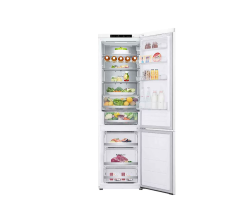 LG | Refrigerator | GBV5240DSW | Energy efficiency class D | Free standing | Combi | Height 203 cm | No Frost system | Fridge net capacity 277 L | Freezer net capacity 110 L | Display | 35 dB | White