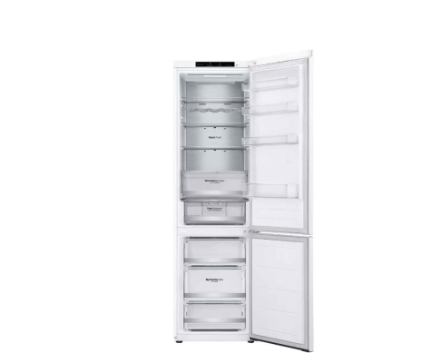 LG | Refrigerator | GBV5240DSW | Energy efficiency class D | Free standing | Combi | Height 203 cm | No Frost system | Fridge net capacity 277 L | Freezer net capacity 110 L | Display | 35 dB | White