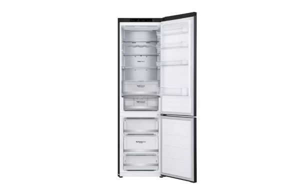 LG | Refrigerator | GBV7280CEV | Energy efficiency class C | Free standing | Combi | Height 203 cm | No Frost system | Fridge net capacity 277 L | Freezer net capacity 110 L | Display | 35 dB | Black