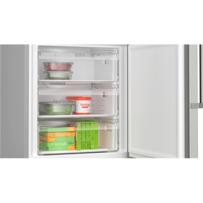 Bosch | Refrigerator | KGN497ICT | Energy efficiency class C | Free standing | Combi | Height 203 cm | No Frost system | Fridge net capacity 311 L | Freezer net capacity 129 L | Display | 35 dB | Stainless Steel