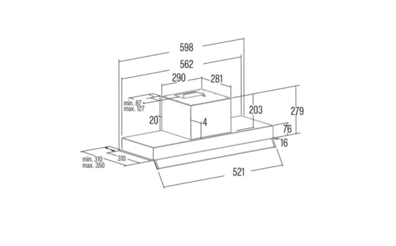 CATA | Hood | ARMONIA 60 X | Canopy | Energy efficiency class C | Width 60 cm | 645 m³ / h | Mechanical control | LED | Stainless Steel