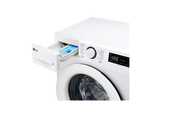 LG | Washing machine | F2WR508SWW | Energy efficiency class A | Front loading | Washing capacity 8 kg | 1200 RPM | Depth 47.5 cm | Width 60 cm | Display | LED | Steam function | Direct drive | White