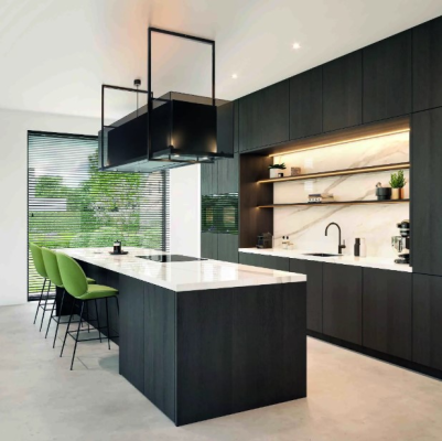 Novy 7540 Island mounted Phantom Frame Hood, Width 130 cm, Free airflow 815 m³ / h, Black | Novy