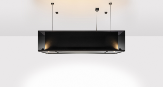 Novy 7540 Island mounted Phantom Frame Hood, Width 130 cm, Free airflow 815 m³ / h, Black | Novy