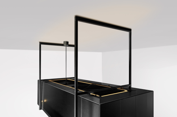 Novy 7540 Island mounted Phantom Frame Hood, Width 130 cm, Free airflow 815 m³ / h, Black | Novy