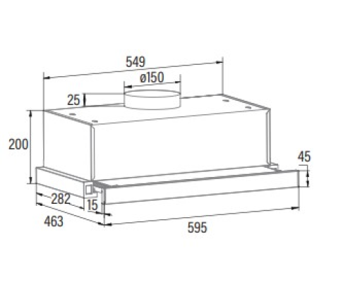 CATA | TFB-5160 BK | Telescopic | Energy efficiency class C | Width 59.5 cm | 300 m³ / h | Mechanical control | LED | Black