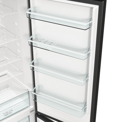 Gorenje | Refrigerator | NRK6202EBXL4 | Energy efficiency class E | Free standing | Combi | Height 200 cm | No Frost system | Fridge net capacity 235 L | Freezer net capacity 96 L | Display | 38 dB | Black