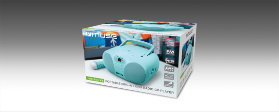 Muse | Portable Sing-A-Long Radio CD Player | MD-203 KB | AUX in | CD player | FM radio
