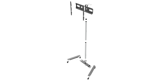 SALE OUT. | EDBAK | Floor stand | TR5E | Trolleys & Stands | 42-65 " | Maximum weight (capacity) 50 kg | USED AS DEMO, SCRATCHED, MISSING HEXAGON WRENCHES | Black