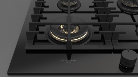 Fulgor | Hob | FPH 604 G WK BKG | Gas | Number of burners / cooking zones 4 | Knob | Black Glass