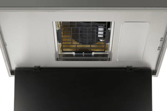 Novy | Hood | 6833 Pureline | Ceiling | Energy efficiency class A++ | Width 86.8 cm | 624 m³ / h | Remote control / Push buttons | No lighting | Stainless steel