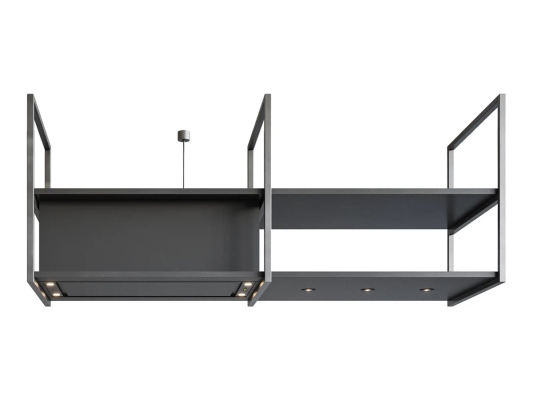 Novy 15003 Island Mounted Pureline Frame Hood, Width 90 cm, Max extraction power 497 m³ / h, Black | Novy