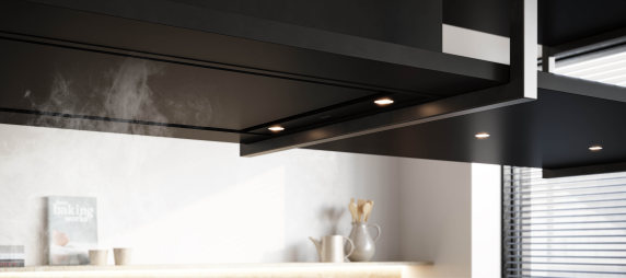 Novy 15006 Island Mounted Pureline Frame Hood, Width 120 cm, Max extraction power 508 m³ / h, Black | Novy