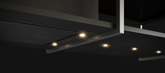 Novy 15010 Island Mounted Pureline Frame Hood, Width 120 cm, Max extraction power 508 m³ / h, Black | Novy