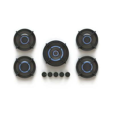 Novy | Elbrus Top Hob | 56016 | Gas | Number of burners / cooking zones 5 | Knobs | Black