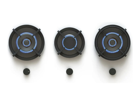 Novy | Cusin Top Hob | 56008 | Gas | Number of burners / cooking zones 3 | Knobs | Black
