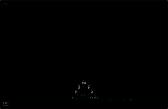 Novy | Hob | 1776 Pro | Induction | Number of burners / cooking zones 5 | Touch control | Timer | Black