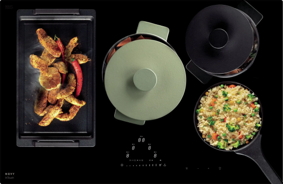 Novy | Hob | 1776 Pro | Induction | Number of burners / cooking zones 5 | Touch control | Timer | Black