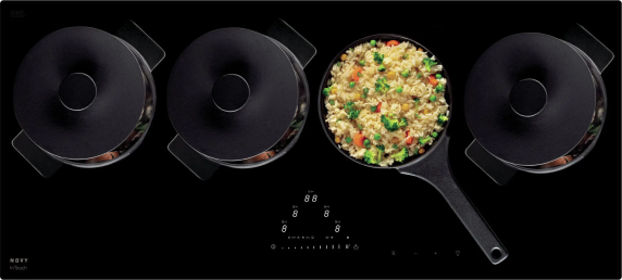 Novy | Hob | 1777 Pro | Induction | Number of burners / cooking zones 4 | Slider touch | Timer | Black