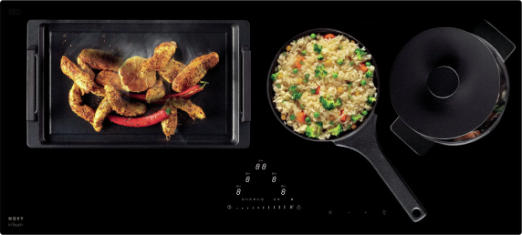 Novy | Hob | 1777 Pro | Induction | Number of burners / cooking zones 4 | Slider touch | Timer | Black