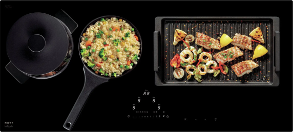 Novy | Hob | 1777 Pro | Induction | Number of burners / cooking zones 4 | Slider touch | Timer | Black