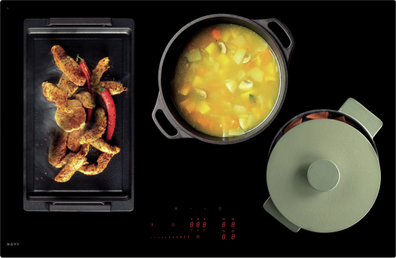 Novy | Hob | 1724 Power | Induction | Number of burners / cooking zones 4 | Slider touch | Timer | Black