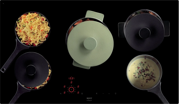 Novy | Hob | 1758 Comfort | Induction | Number of burners / cooking zones 5 | Slider touch | Timer | Black