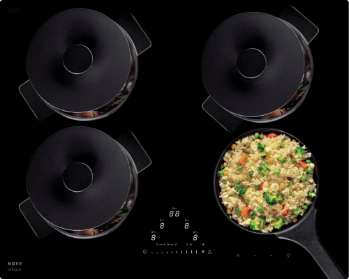 Novy | Hob | 1773 Pro | Induction | Number of burners / cooking zones 4 | Slider touch | Timer | Black