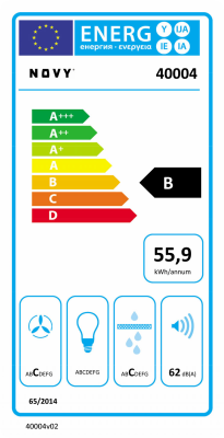 Novy | Hob + Hood | 40004 | Induction hob with built-in hood | Number of burners / cooking zones 4 | Touch | Timer | Black
