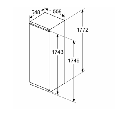 Bosch | Refrigerator | KIL82ADD0 | Energy efficiency class D | Built-in | Larder | Height 177.2 cm | Fridge net capacity 246 L | Freezer net capacity 34 L | Display | 34 dB | White