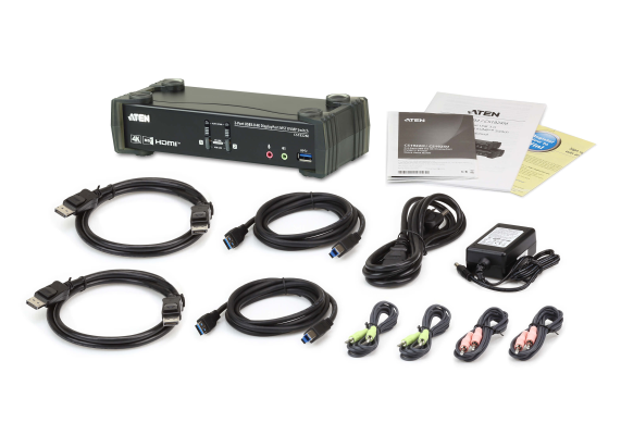 Aten | 2-Port USB 3.0 4K DisplayPort MST KVMP Switch | CS1922M-AT-G