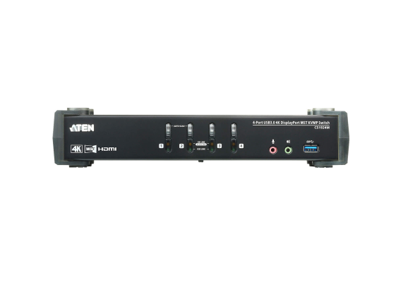 Aten | 4-Port USB3.0 4K DisplayPort KVMP Switch with Built-in MST Hub | CS1924M