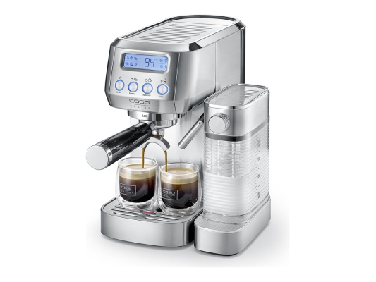 Caso | Espresso machine | Espresso Gourmet Latte | Pump pressure 20 bar | Built-in milk frother | Automatic | 1350 W | Silver