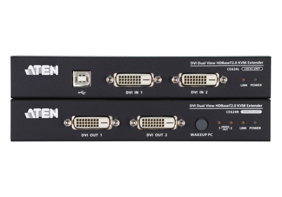 Aten USB DVI Dual View HDBaseT 2.0 KVM Extender | CE624 | 1920 x 1200 at 100m