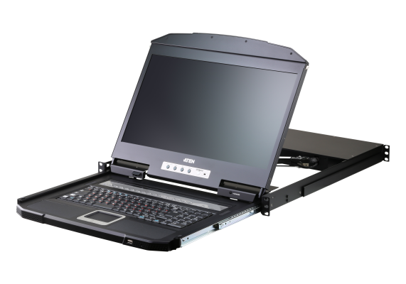 Aten 16-Port Short Depth PS / 2-USB VGA Single Rail WideScreen LCD KVM Switch 18,5" 1366x768 | CL3116NX