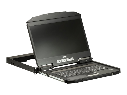 Aten 1U Ultra Short Depth Single Rail WideScreen LCD Console (USB / HDMI) | CL3700NW | 1920 x 1080 at 60Hz