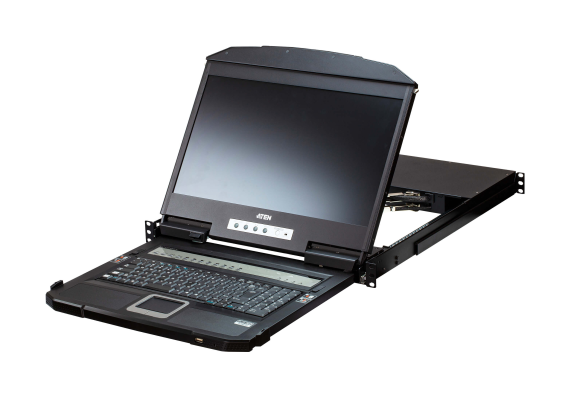 Aten CL3884NW-ATA-AG 4-Port USB HDMI Multi-View Dual Rail WideScreen LCD KVM Switch | Aten 4-Port USB HDMI Multi-View Dual Rail WideScreen LCD KVM Switch | CL3884NW